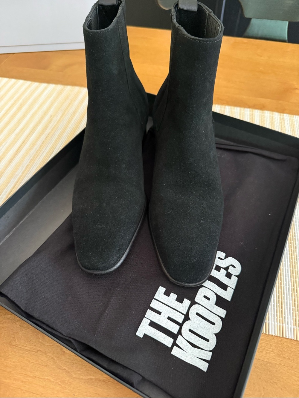 The Kooples Black Suede Chelsea Ankle Boots Size 38 Never Worn Outside
